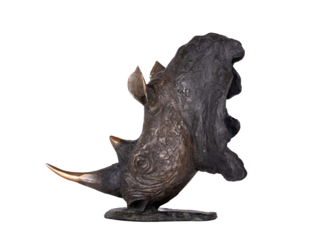 Bronze Rhino Bust | Wildlife Art