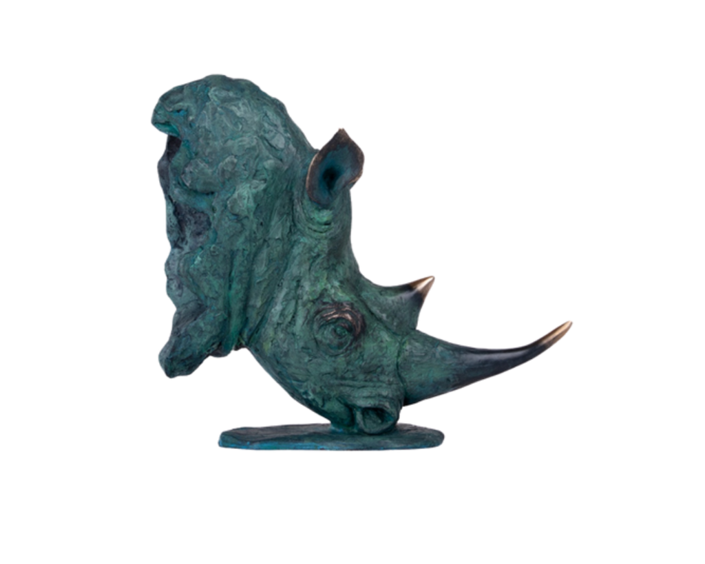 Bronze Rhino Bust | Wildlife Art
