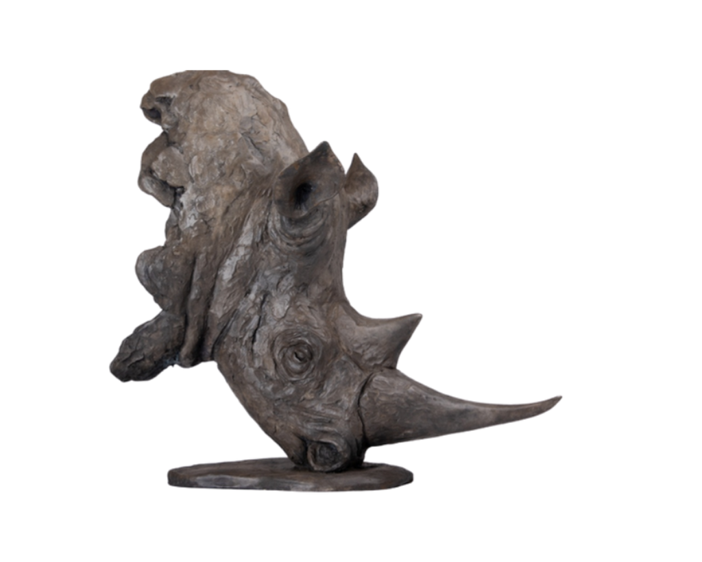 Bronze Rhino Bust | Wildlife Art