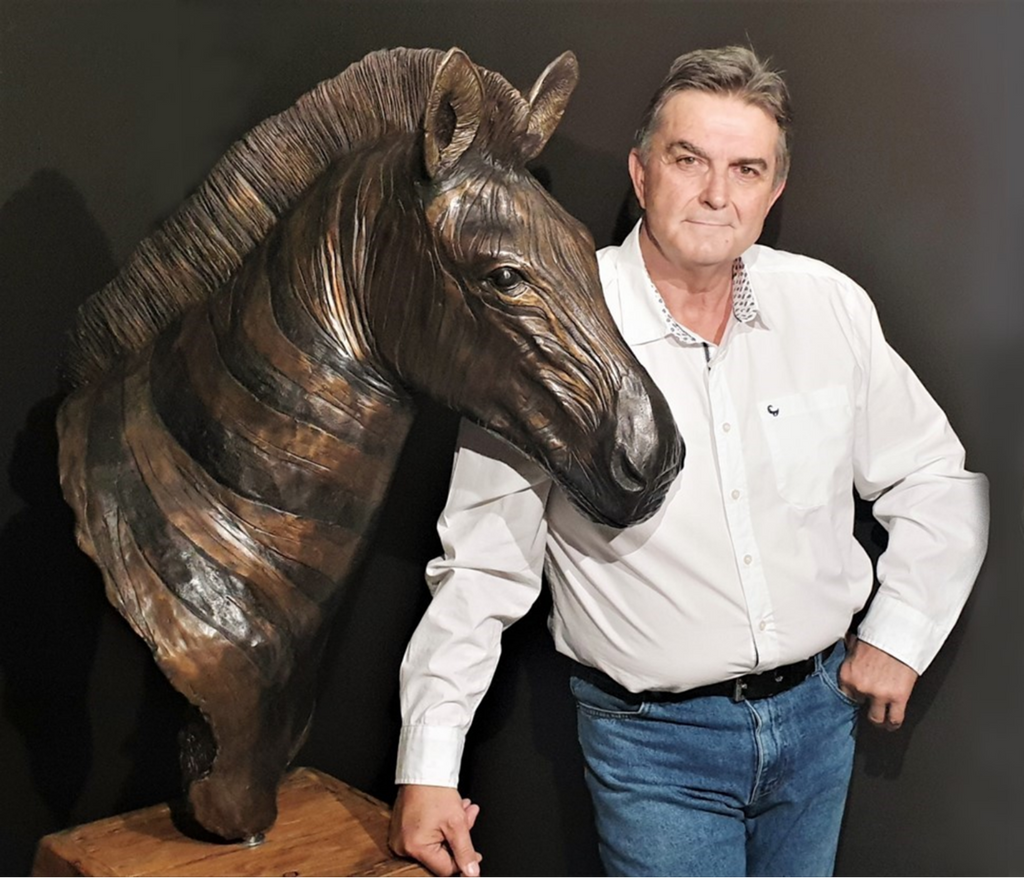 Bronze Zebra Bust | Wildlife Art
