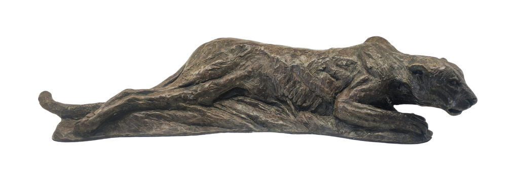 Bronze Leopard - Crawling | Wildlife Art