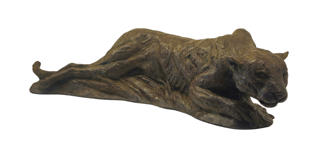 Bronze Leopard - Crawling | Wildlife Art