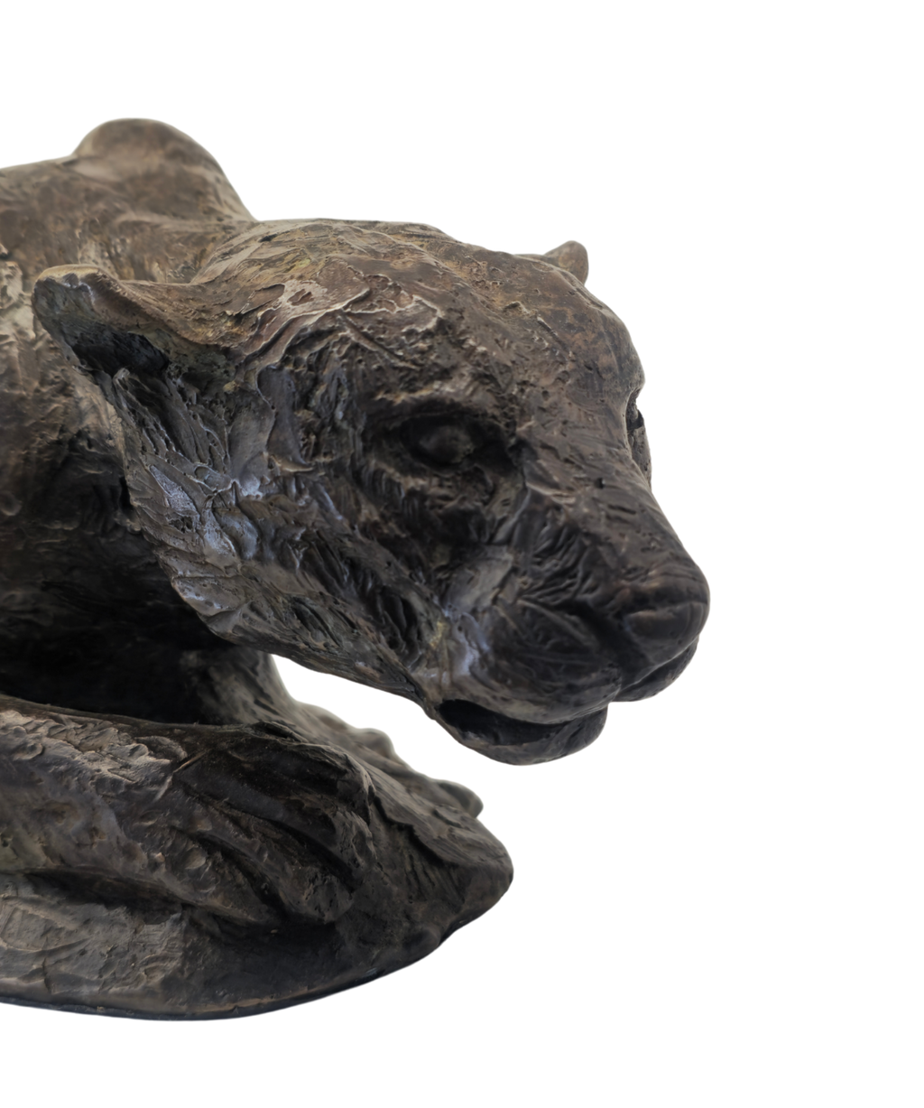 Bronze Leopard - Crawling | Wildlife Art