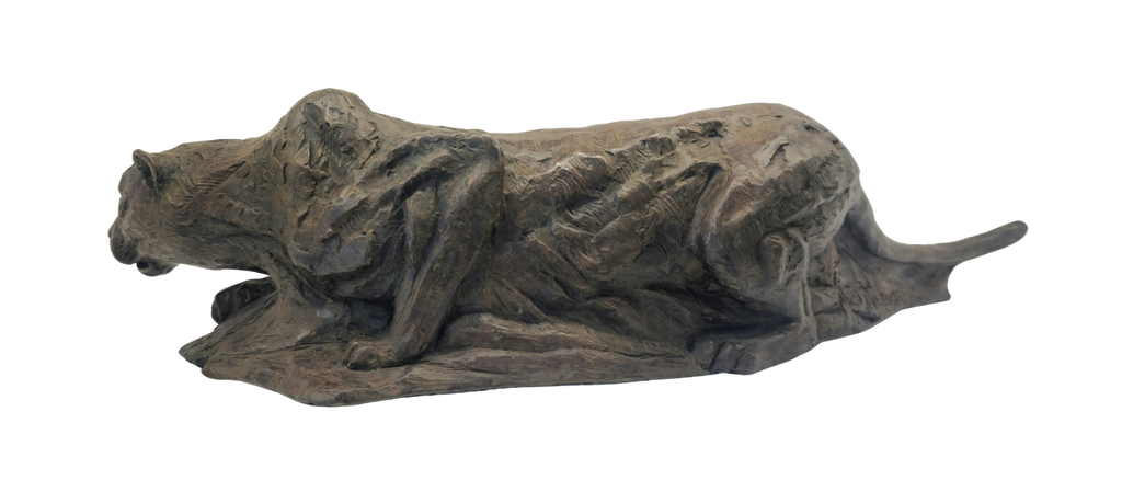 Bronze Leopard - Crawling | Wildlife Art