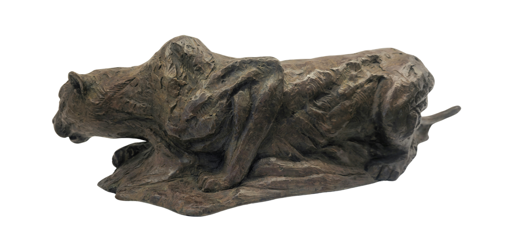Bronze Leopard - Crawling | Wildlife Art