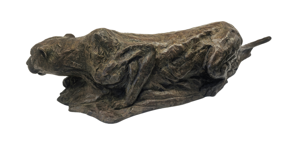 Bronze Leopard - Crawling | Wildlife Art