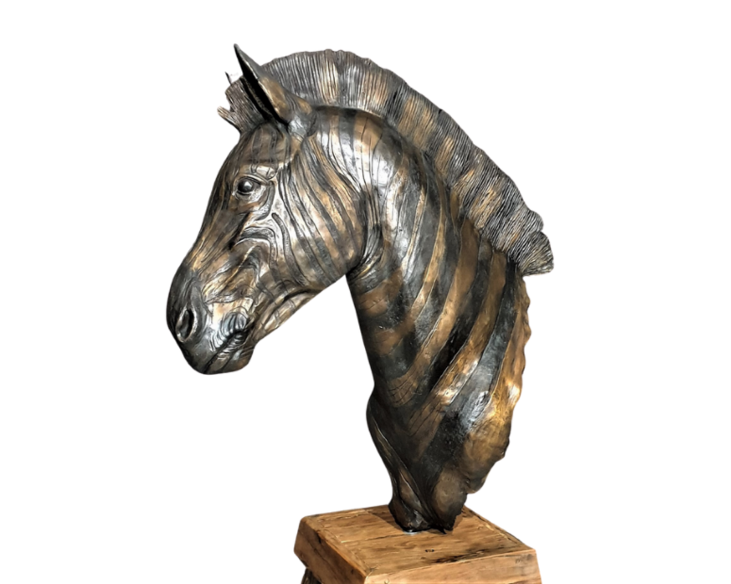 Bronze Zebra Bust | Wildlife Art