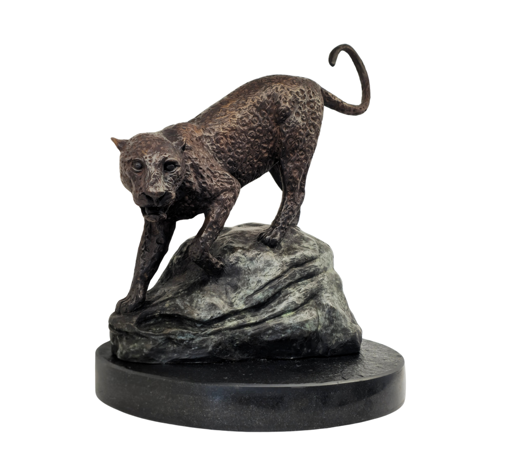 Bronze Leopard on rock - Big Five Set | Wildlife Art