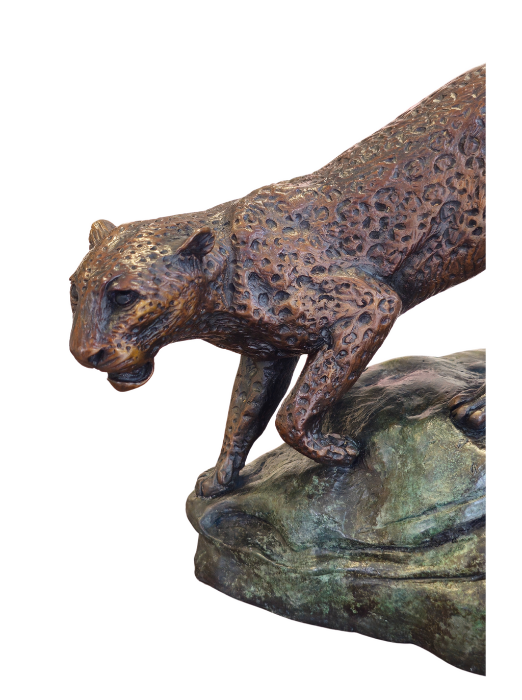 Bronze Leopard on rock - Big Five Set | Wildlife Art - 27/30