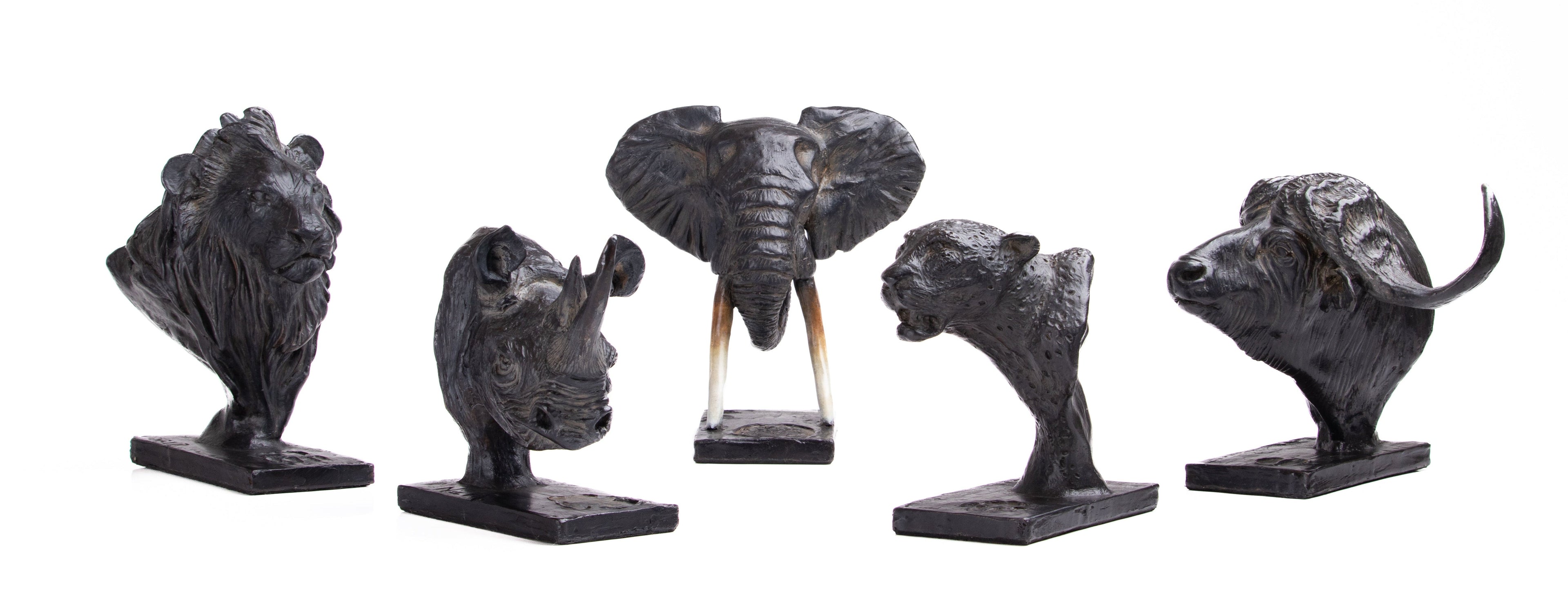 Bronze Big Five Bust Set | Wildlife Art