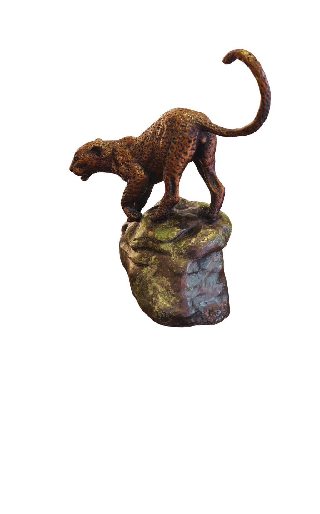 Bronze Leopard on rock - Big Five Set | Wildlife Art - 27/30